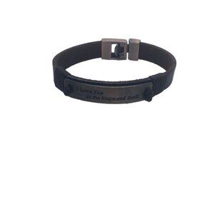 Stainless‎ Steel Leather Bracelet Men's Leather Rope Wrist Bracelet